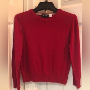 Children’s Place Boys Red School Uniform Pullover Sweater Sz S 5/6